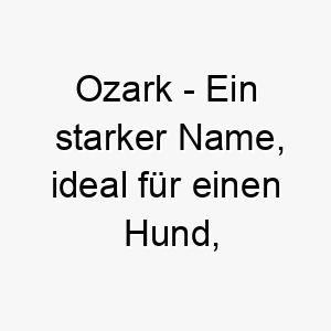 ozark ein starker name ideal fuer einen hund der berge oder das wandern liebt 23939