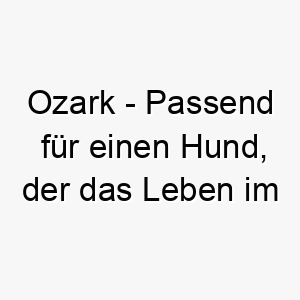 ozark passend fuer einen hund der das leben im freien liebt 23806