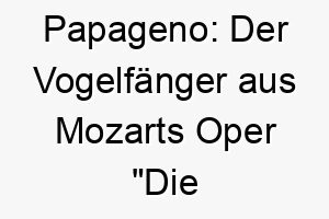 papageno der vogelfaenger aus mozarts oper die zauberfloete ein toller name fuer einen verspielten oder musikalischen hund 24435