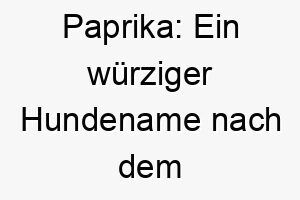 paprika ein wuerziger hundename nach dem beliebten gewuerz 24412