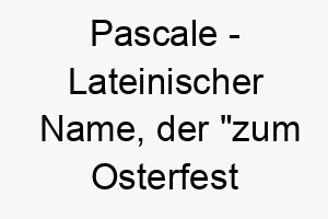 pascale lateinischer name der zum osterfest gehoerend bedeutet 7866