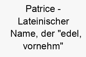 patrice lateinischer name der edel vornehm bedeutet 7708