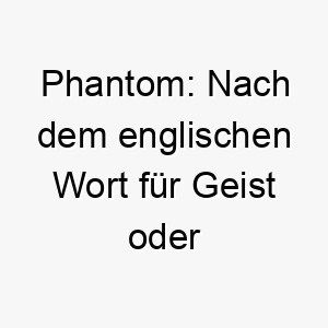 phantom nach dem englischen wort fuer geist oder erscheinung geeignet fuer einen mysterioesen oder schleichenden hund 24491