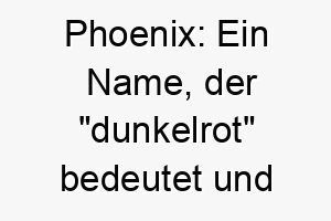 phoenix ein name der dunkelrot bedeutet und sich auf den mythischen vogel bezieht der aus seiner eigenen asche wiedergeboren wird 24312