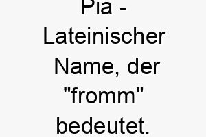 pia lateinischer name der fromm bedeutet 7867