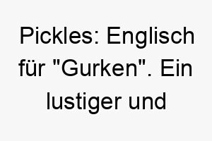 pickles englisch fuer gurken ein lustiger und ungewoehnlicher name fuer einen hund 24722