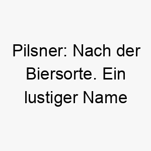 pilsner nach der biersorte ein lustiger name fuer einen hund besonders wenn die besitzer bierliebhaber sind 24759