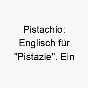 pistachio englisch fuer pistazie ein ungewoehnlicher und suesser name fuer einen hund 24495