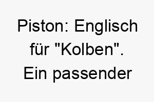 piston englisch fuer kolben ein passender name fuer einen hund mit viel energie aehnlich wie ein motor 24503