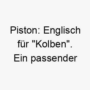 piston englisch fuer kolben ein passender name fuer einen hund mit viel energie aehnlich wie ein motor 24503