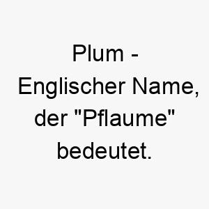 plum englischer name der pflaume bedeutet 7734