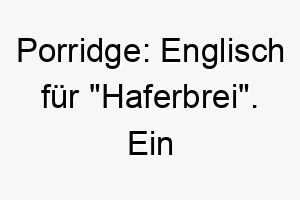 porridge englisch fuer haferbrei ein waermender name fuer einen troestlichen liebenden hund 24767