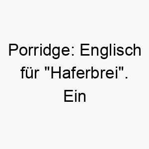 porridge englisch fuer haferbrei ein waermender name fuer einen troestlichen liebenden hund 24767