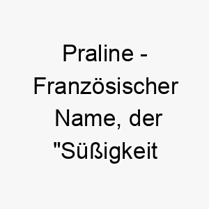 praline franzoesischer name der suessigkeit aus nuessen und zucker bedeutet 7736