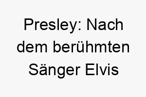 presley nach dem beruehmten saenger elvis presley ein toller name fuer einen musikalischen oder charismatischen hund 24497