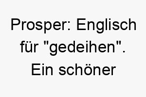 prosper englisch fuer gedeihen ein schoener name fuer einen gluecklichen gesunden hund 24443