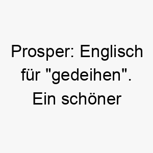 prosper englisch fuer gedeihen ein schoener name fuer einen gluecklichen gesunden hund 24443