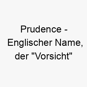 prudence englischer name der vorsicht bedeutet 7802