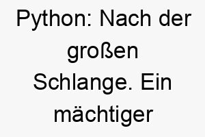 python nach der grossen schlange ein maechtiger name fuer einen grossen oder starken hund 24775