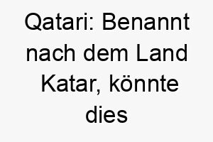 qatari benannt nach dem land katar koennte dies eine exotische und einzigartige wahl fuer einen hund sein 25198