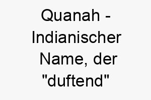 quanah indianischer name der duftend bedeutet 8140