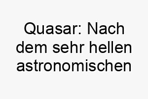 quasar nach dem sehr hellen astronomischen objekt benannt waere dieser name passend fuer einen hund mit einer strahlenden persoenlichkeit 25118