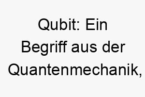 qubit ein begriff aus der quantenmechanik koennte dies eine einzigartige und geekige wahl fuer einen hund sein 25158