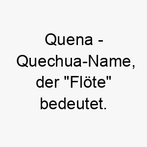 quena quechua name der floete bedeutet 8227