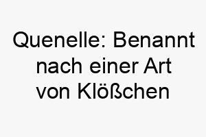 quenelle benannt nach einer art von kloesschen in der franzoesischen kueche koennte dies eine humorvolle wahl fuer einen runden molligen hund sein 25193