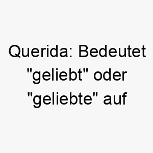 querida bedeutet geliebt oder geliebte auf spanisch koennte dies eine suesse wahl fuer einen sehr geliebten hund sein 25153