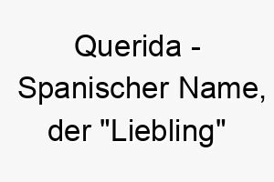 querida spanischer name der liebling bedeutet 8170 2