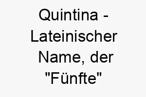 quintina lateinischer name der fuenfte bedeutet 8171 1