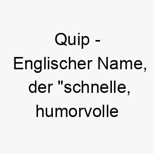 quip englischer name der schnelle humorvolle bemerkung bedeutet 8111