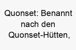 quonset benannt nach den quonset huetten koennte dies ein lustiger einzigartiger name fuer einen robusten widerstandsfaehigen hund sein 25138