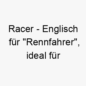 racer englisch fuer rennfahrer ideal fuer einen schnellen energischen hund 25709