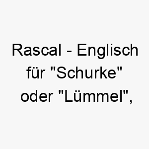 rascal englisch fuer schurke oder luemmel perfekt fuer einen spielerischen und frechen hund 25441