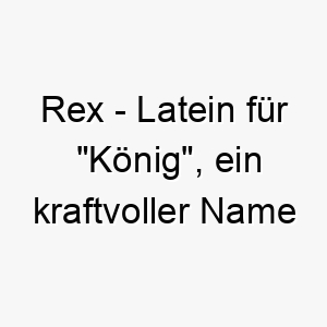 rex latein fuer koenig ein kraftvoller name fuer einen stolzen und majestaetischen hund 25725