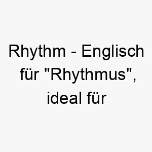 rhythm englisch fuer rhythmus ideal fuer einen hund mit einer gleichmaessigen routine oder fuer musikliebhaber 25426