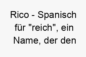 rico spanisch fuer reich ein name der den wert und die bedeutung ihres hundes in ihrem leben widerspiegelt 25483