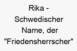 rika schwedischer name der friedensherrscher bedeutet 8522