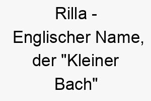 rilla englischer name der kleiner bach bedeutet 8545