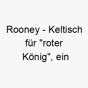 rooney keltisch fuer roter koenig ein koeniglicher name fuer einen hund mit rotem fell 25711