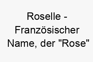 roselle franzoesischer name der rose bedeutet 8593