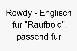 rowdy englisch fuer raufbold passend fuer einen lebhaften energischen hund 25434