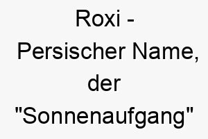 roxi persischer name der sonnenaufgang bedeutet 8617