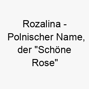 rozalina polnischer name der schoene rose bedeutet 8616