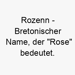 rozenn bretonischer name der rose bedeutet 8578