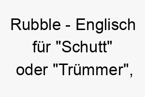 rubble englisch fuer schutt oder truemmer ein lustiger name fuer einen hund der gerne graebt oder in dingen wuehlt 25472