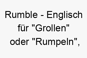 rumble englisch fuer grollen oder rumpeln ein guter name fuer einen grossen oder kraeftigen hund 25436