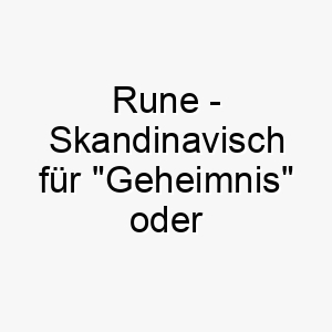 rune skandinavisch fuer geheimnis oder verstecktes schriftzeichen passend fuer einen geheimnisvollen mysterioesen hund 25474